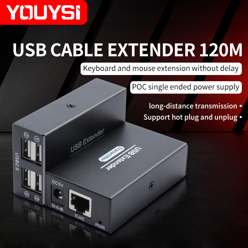 Lan Cable Gaming - 120M USB2.0 イーサネット経由延長ケーブル RJ45 Cat6 UTP