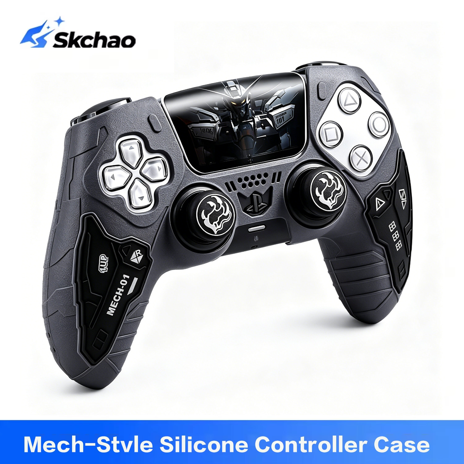 Sony Controller Dualsense Edge - マットシリコンソフトプロテクター戦術スキン Sony DualSense Edgeゲームコントローラーケース用、サムスティックグリップキャップカバー付き（PS5用）