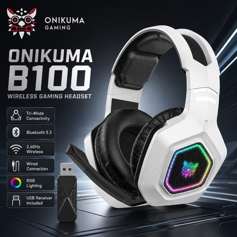 Gaming Console In Amazon - ONIKUMA B100 ワイヤレスゲーミングヘッドセット Bluetooth 超低遅延 RGB