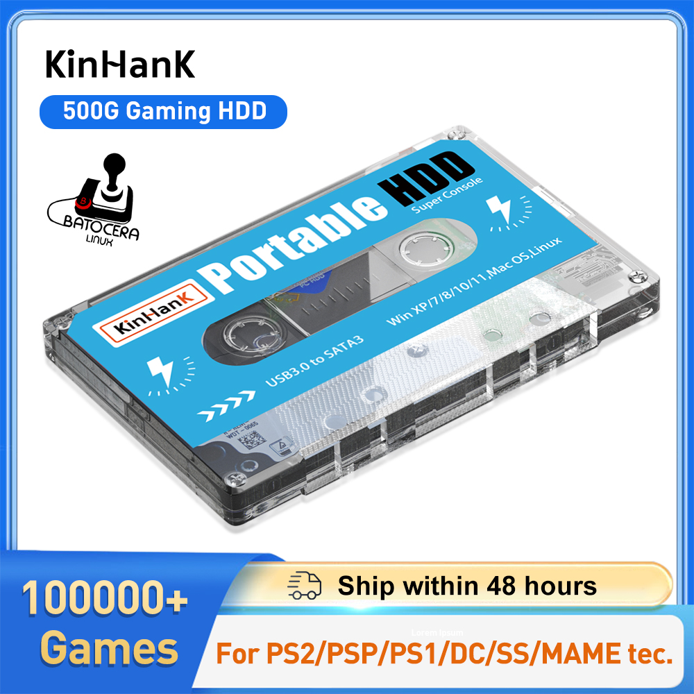 Gaming Console Os - KINHANK 500 グラムゲーム HDD スーパーコンソール 100000