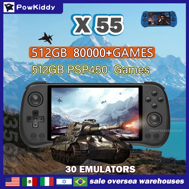 Gaming Console Sale - 80000Games 512 グラム POWKIDDY X55 5.5
