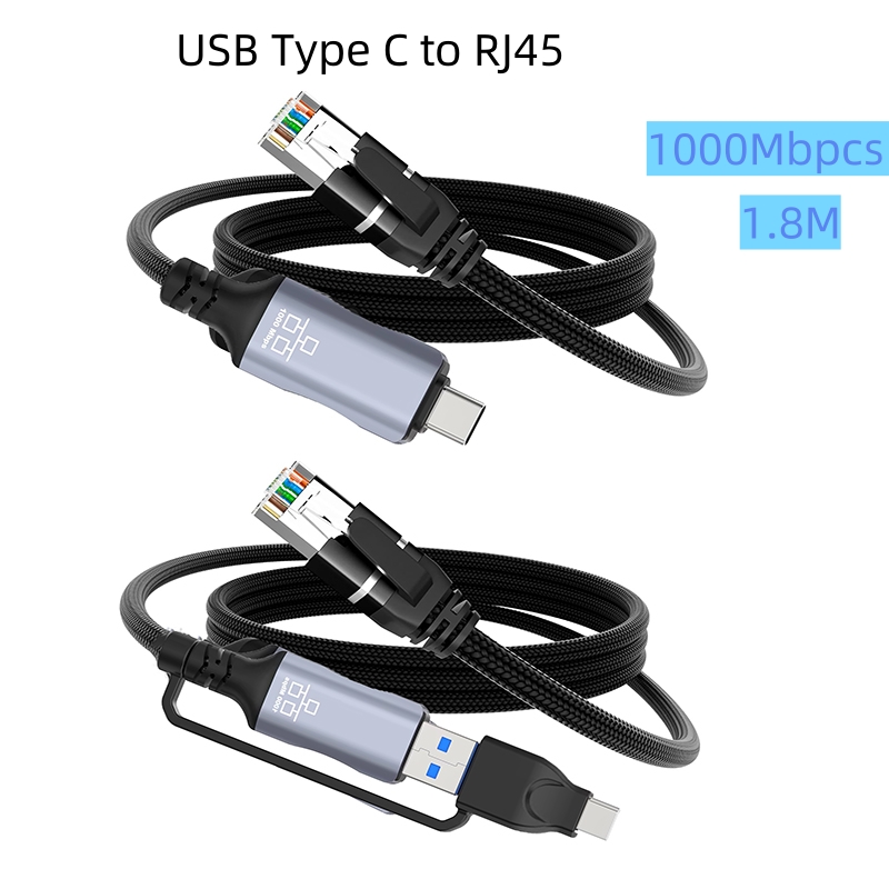 Lan Cable Gaming - 1.8M USB Type-C - RJ45 イーサネットアダプター