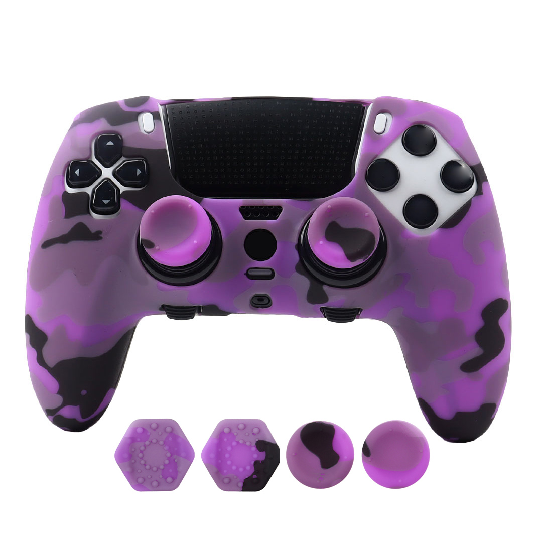 Sony Controller Dualsense Edge - PS5 Edgeコントローラー用迷彩柄滑り止めシリコンケース、DualSense Edgeコントローラー用汗防止保護スキン グリップカバー