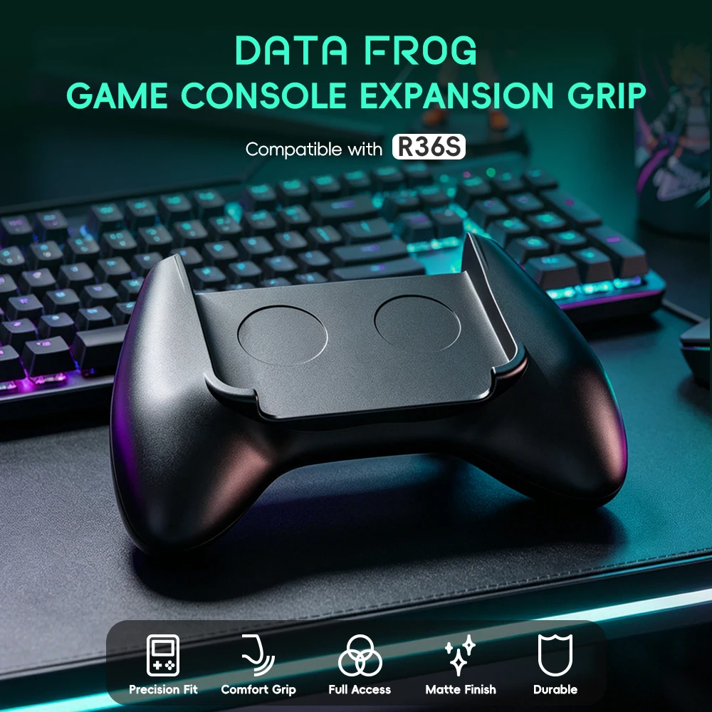 Gaming Console R36S - データフロッグ R36S ゲームグリップ 人間工学に基づいたハンドヘルドホルダー シンプルなスナップオン式 快適なゲーミングハンドルカバー