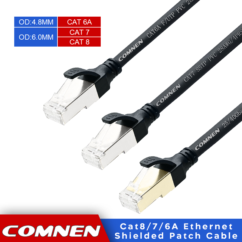 Lan Cable Gaming - COMNEN ゲーム高速イーサネットケーブル Cat8 40Gbps 2000MHz インターネットネットワークケーブルイーサネット
