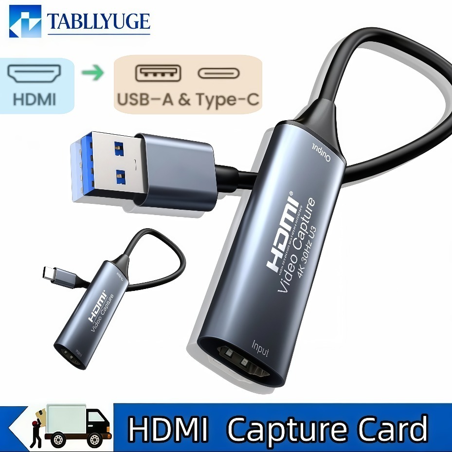 Gaming Console And Pc - USB-C 2.0/3.0 HDMIビデオキャプチャカードは4K1080pをサポートし、HDMIからType-Cへのビデオキャプチャに対応しており、PC、Android、Windowsシステムに適しています。
