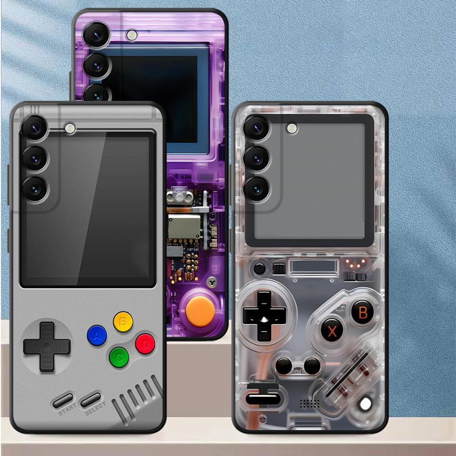 Gaming Console And Pc - パープルゲーミングコンソール風スマホケース サムスン Galaxy A57 A55 A52