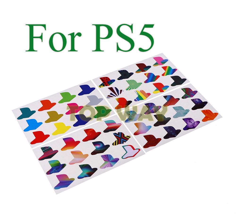 Gaming Console Buttons - 12 ピース/ロットカラフルなロゴスキンステッカーデカールフィルム PS5 用プレイステーション 5 コンソールコントローラーゲームアクセサリー