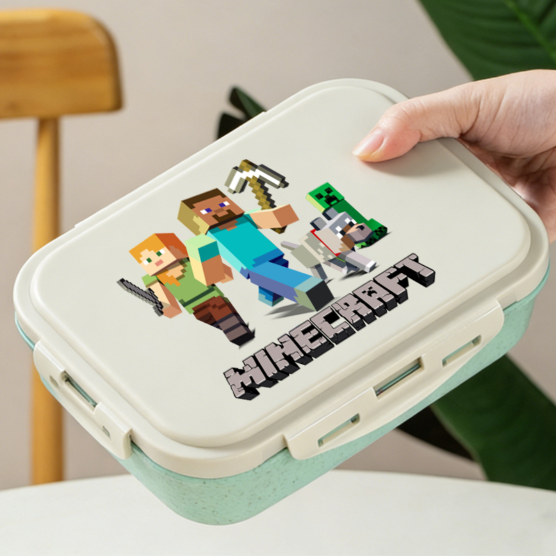 Gaming Console Minecraft - Minecrafted 弁当箱ゲームピクニック食品容器漫画フィギュア男の子女の子学校弁当箱オフィスディナーケースギフト新しい