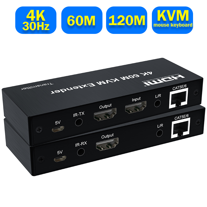 Lan Cable Gaming - 4K 120M HDMI KVM エクステンダー 60M