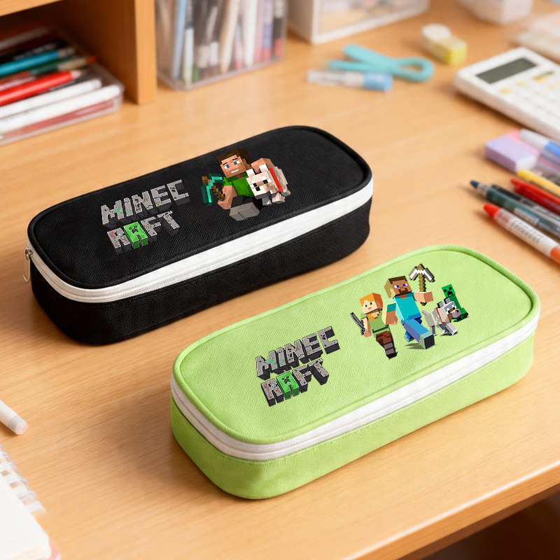 Gaming Console Minecraft - Minecrafted シリーズ鉛筆ケースホットゲームプリント学生文具箱ティーンエイジャージッパーペンポーチ学用品誕生日プレゼント