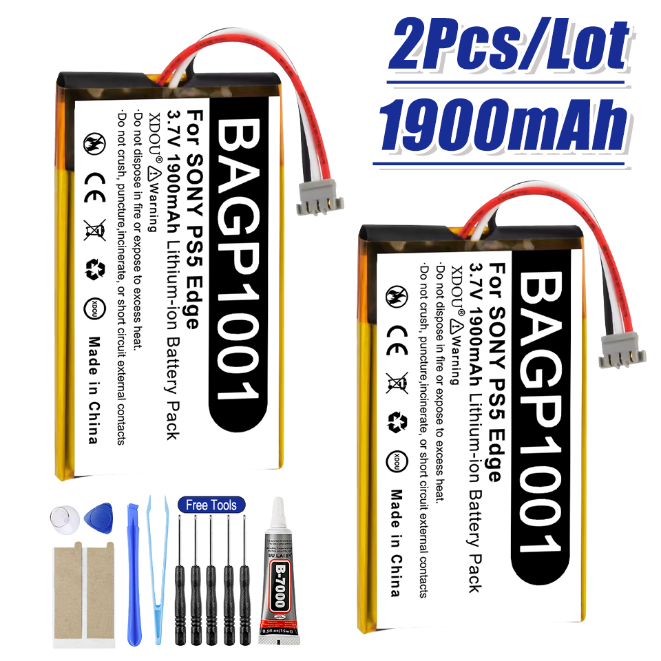 Sony Controller Dualsense Edge - 2個入り 3.7V 1900mAh PS5 Edgeゲームコントローラーバッテリー BAGP1001