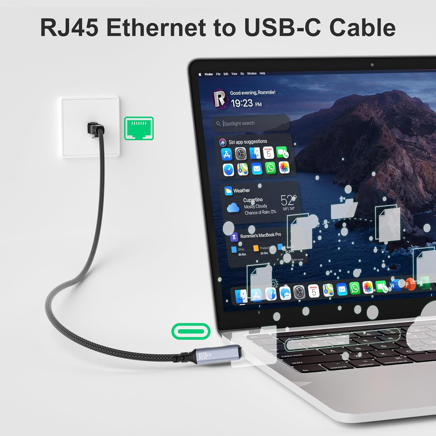 1.8M USB Type-C - RJ45 イーサネットア - Lan Cable Gaming のレビューと価格