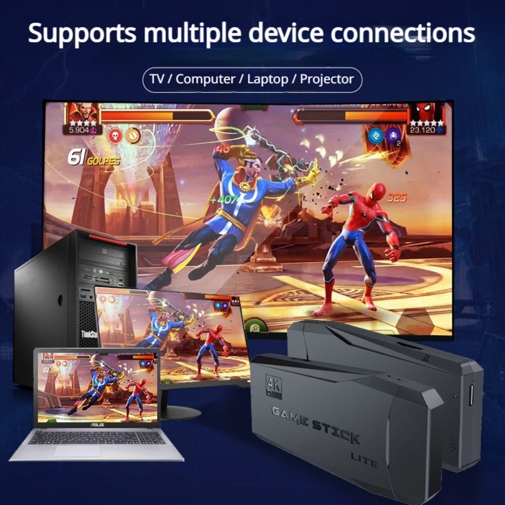 ポータブル4Kレトロゲームスティックコンソール、ワイヤレスコ - Gaming Console Sale のレビューと価格