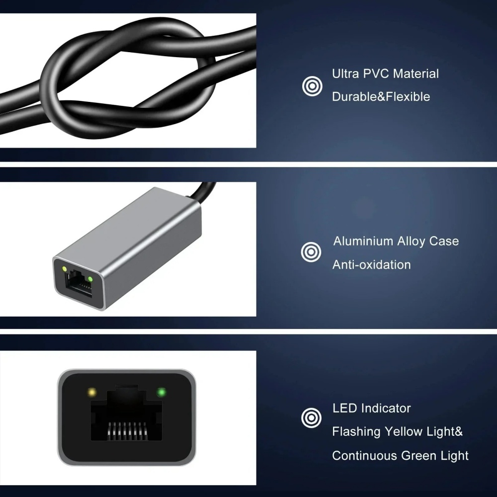 USB Type-C イーサネットアダプター ネットワークカ - Lan Cable Gaming のレビューと価格