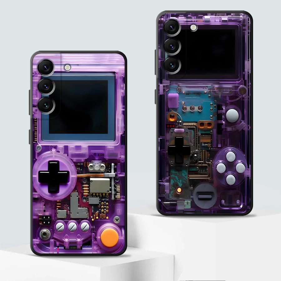 パープルゲーミングコンソール風スマホケース サムスン Gal - Gaming Console And Pc のレビューと価格