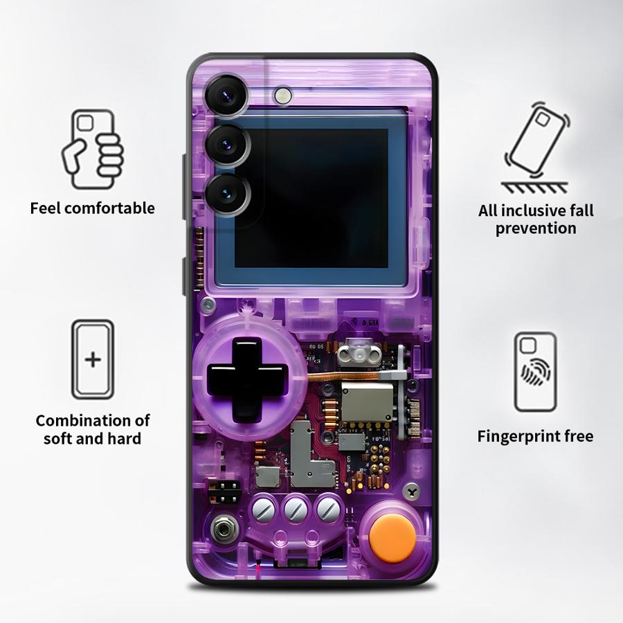 パープルゲーミングコンソール風スマホケース サムスン Gal - Gaming Console And Pc のレビューと価格
