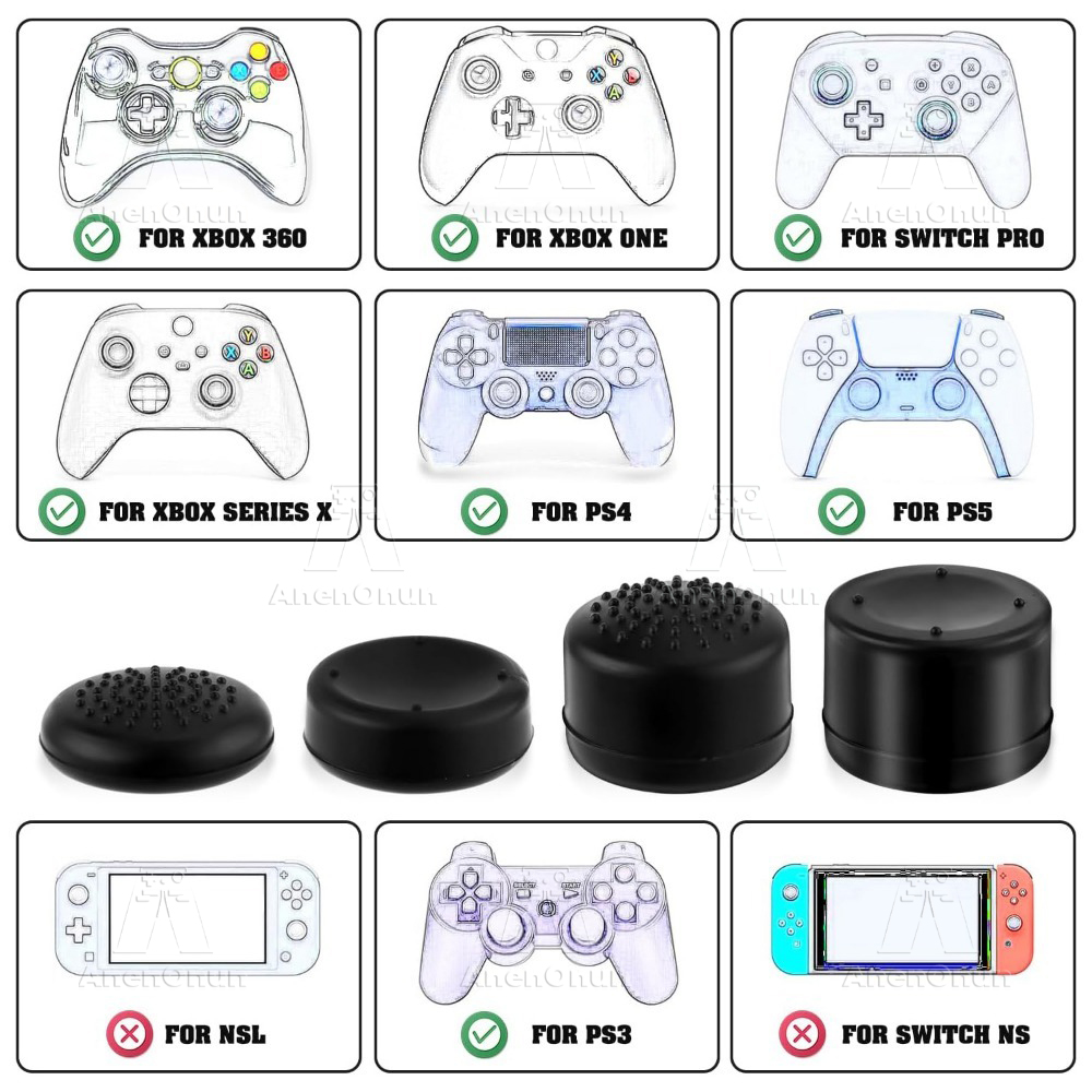 8 個の親指グリップキャップコントローラージョイスティックキ - Gaming Console And Pc のレビューと価格